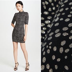 Alice + Olivia Inka Glitter Dot Dress Black
